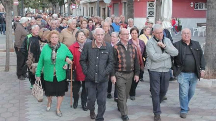 Protesta de pensionistas en Villalonga