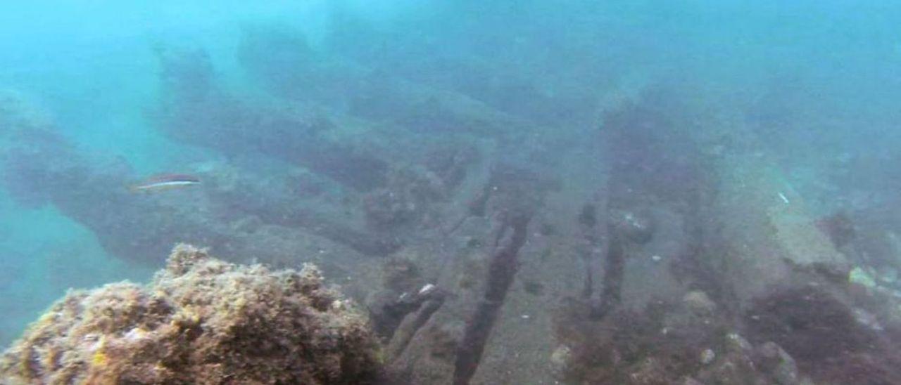 Parte del pecio de San Pedro en una imagen del Centro de Arqueología Subacuática.