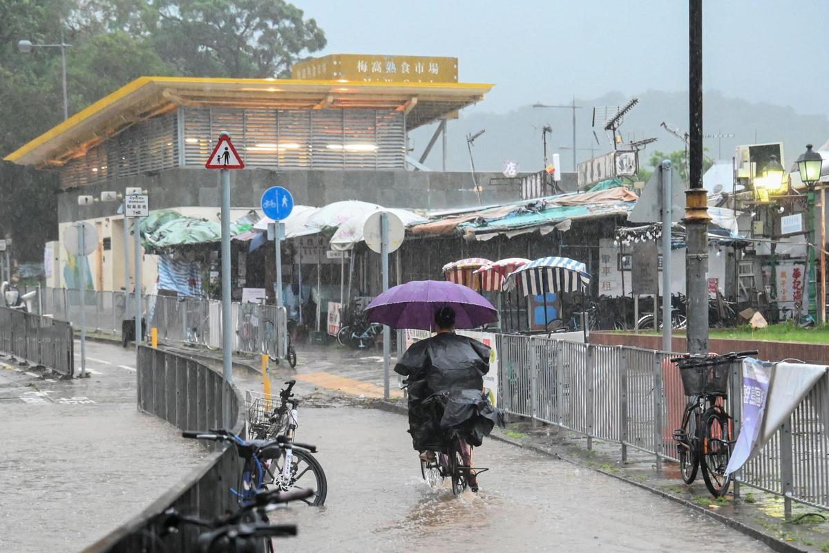 Hong Kong, gravemente inundado en el mayor temporal en 140 años