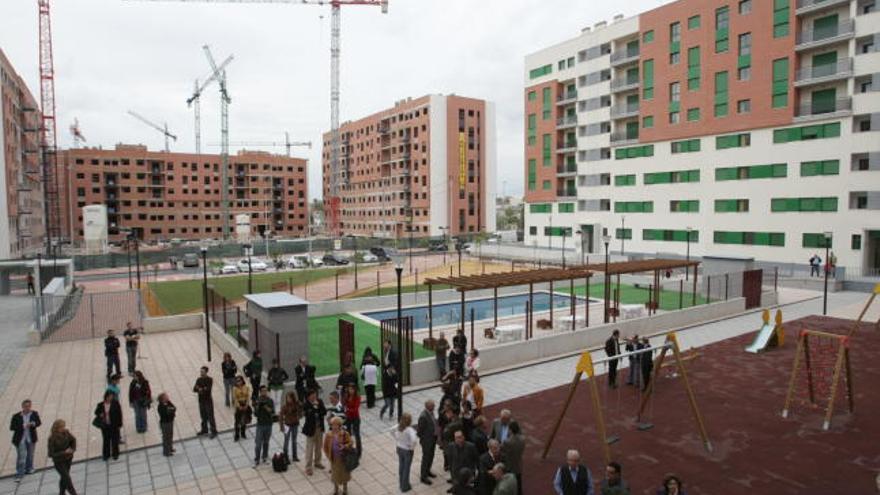 Panorámica de la primera fase de viviendas de la urbanización Joven Futura en Espinardo (Murcia)