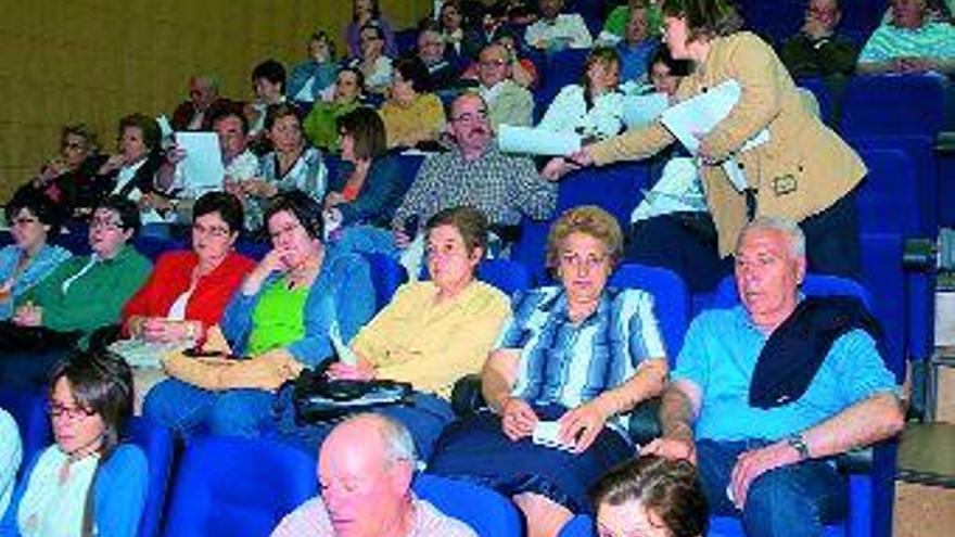 El Auditorio de Lalín acogió una charla del colectivo de afectados por el cese de la tarifa nocturna. / BERNABÉ/j.lalín