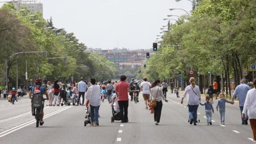 El Paseo de la Castellana peatonalizado