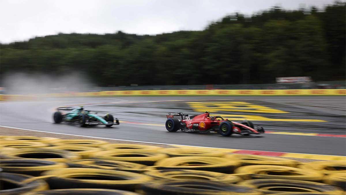 Sainz y Alonso, durante la clasificación en Spa-Francorchamps