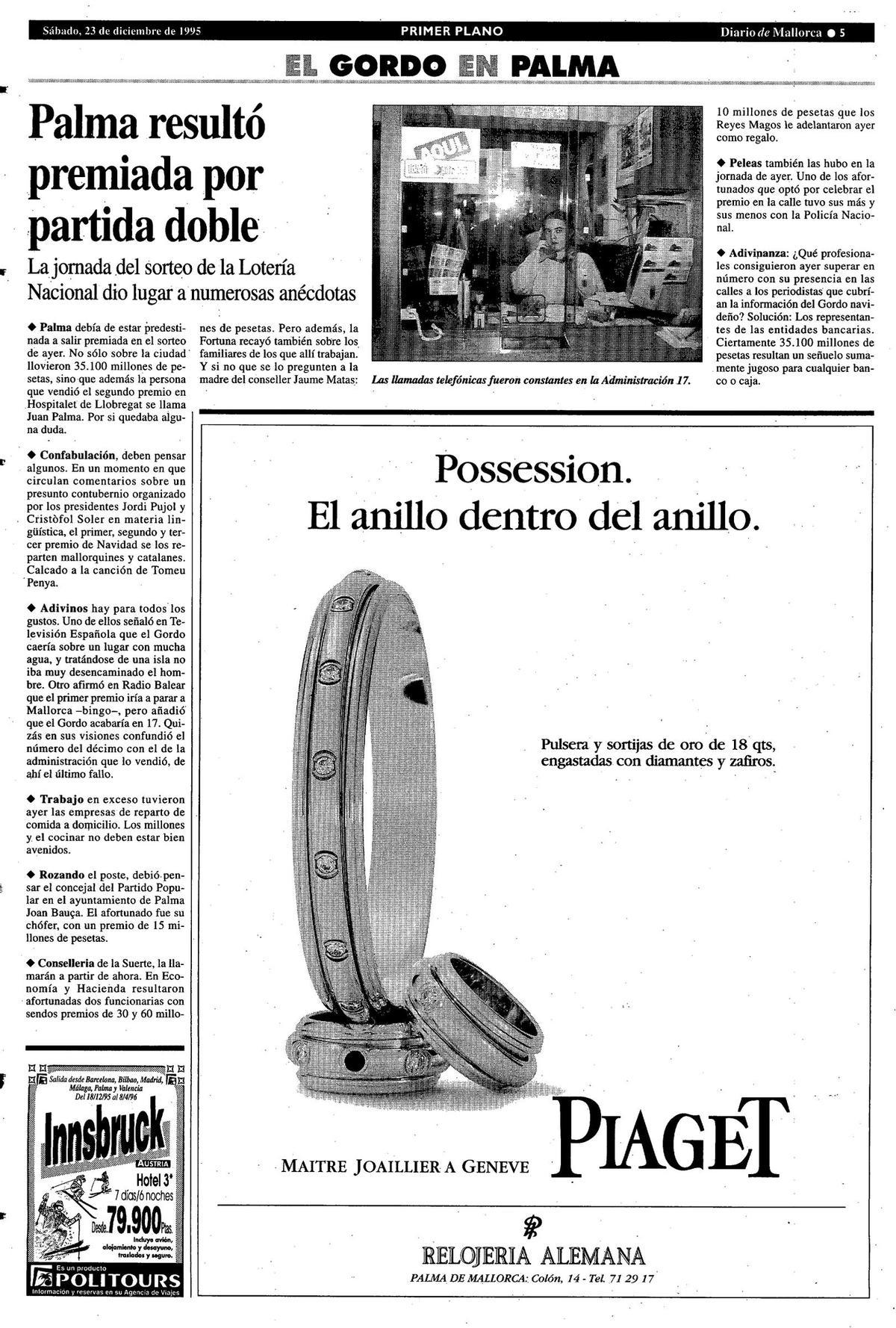 Así siguió Diario de Mallorca la fiesta por el Gordo en Palma