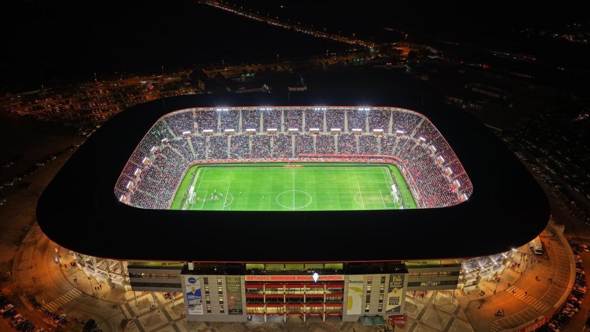 Vista aérea del campo Enrique Roca de Murcia.