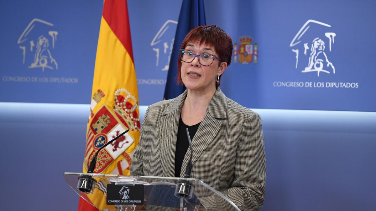 La secretaria general de Més y coportavoz de Compromís, Agueda Micó, en el Congreso de los Diputados, a 28 de noviembre de 2023, en Madrid (España).