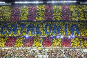 Una part del mosaic durant el Concert per la Llibertat.