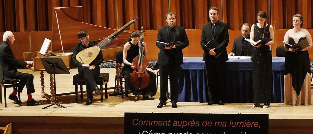 “Les Arts Florissants”, durante su concierto de ayer en el Auditorio Príncipe Felipe de Oviedo. | Luisma Murias