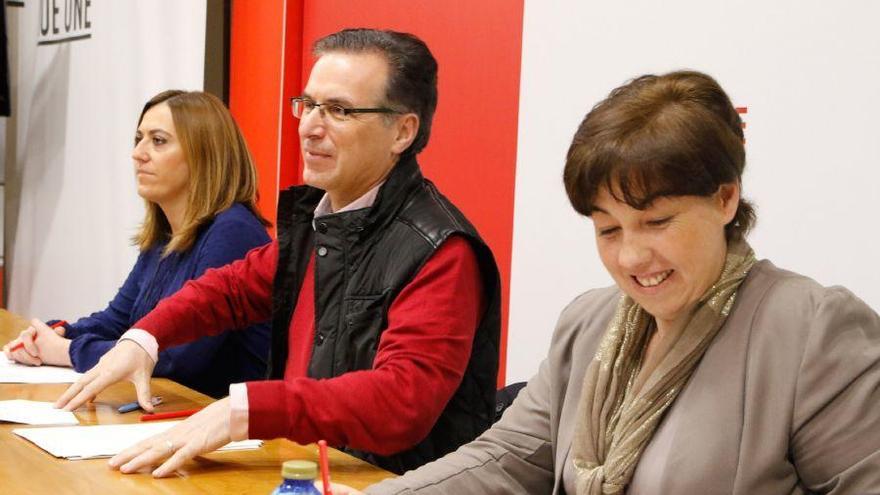 Los representantes del PSOE en el acto de este tarde