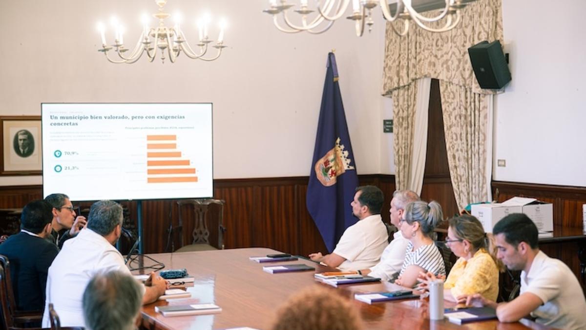 Un momento durante la presentación del Barómetro de La Laguna.