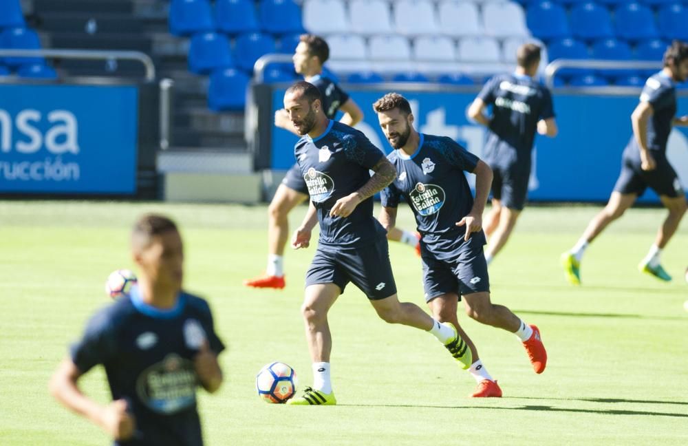 Gaizka Garitano dirige su primera sesión en Riazor