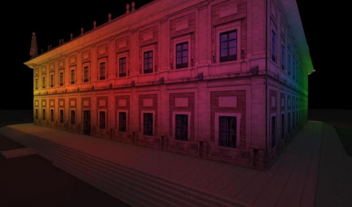 Recreación de la nueva iluminación del Archivo de Indias de Sevilla