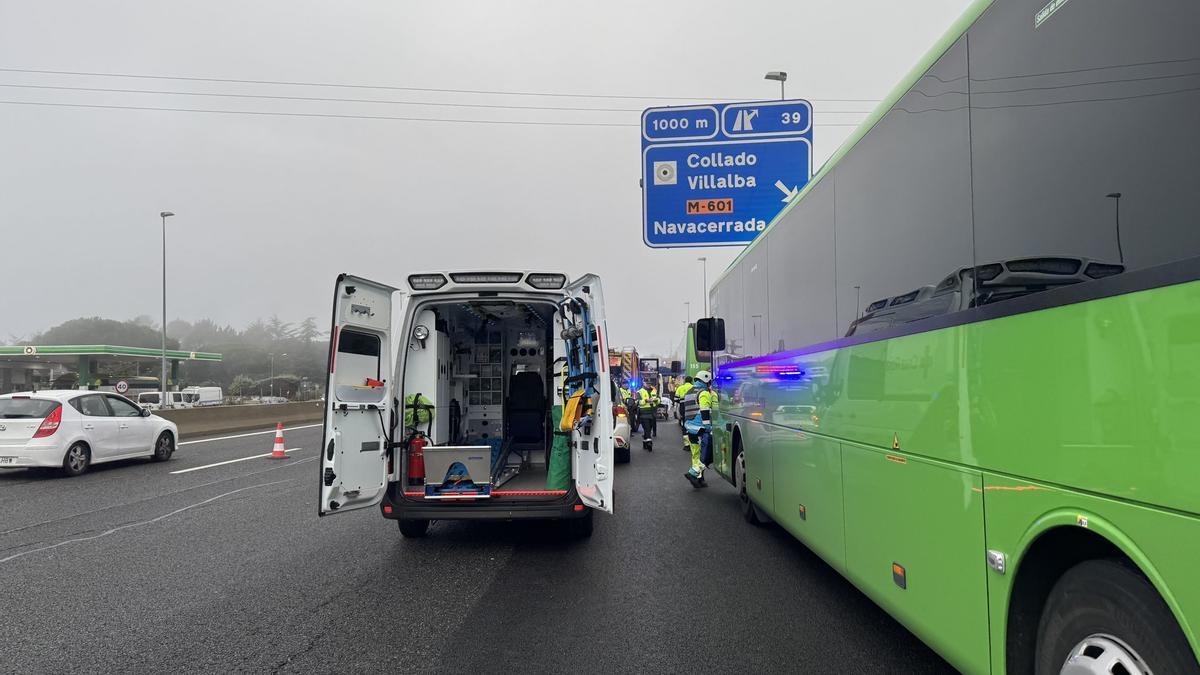 24 personas resultan heridas en un accidente de autobús en Collado Villalba