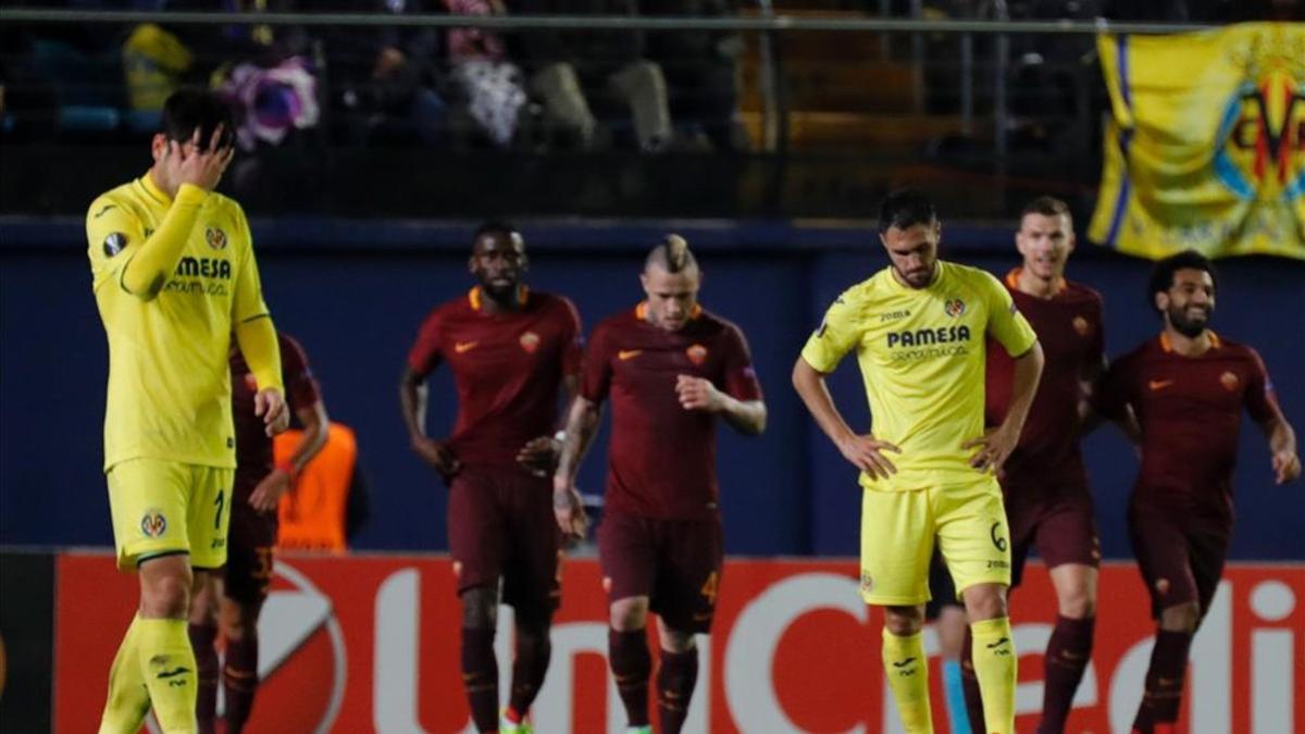 El abatimiento de los jugadores del Villarreal era evidente