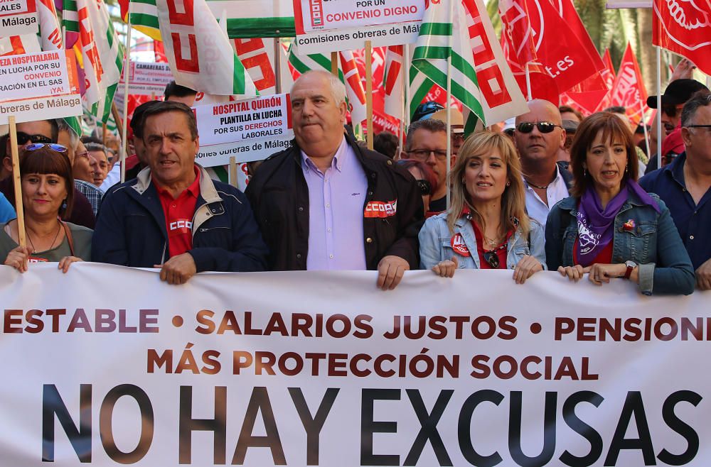 Miles de personas secundan en Málaga la marcha central del Primero de Mayo en Andalucía