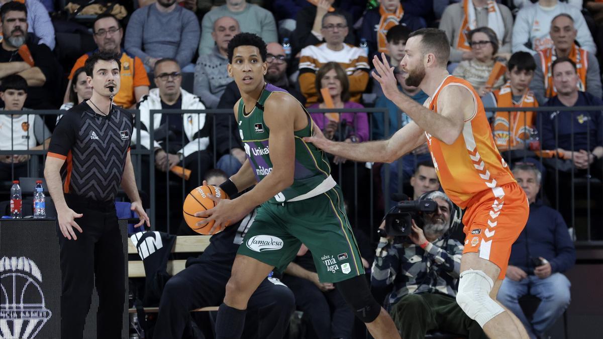 Tyson Pérez, la pasada temporada en el Valencia Basket - Unicaja.