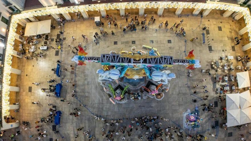 Así se ve la Hoguera Oficial 2026 de Alicante a vista de dron