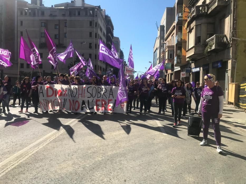 Manifestació sindical a Girona de la vaga del vuit de març