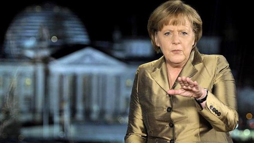 Angela Merkel, durante su discurso anual de Año Nuevo, el pasado viernes.