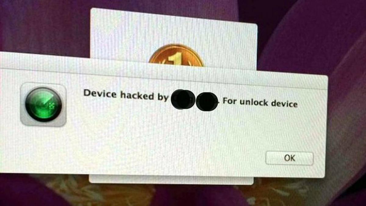 Iphone 'hackeado' dirigido al propietario de la línea (con el nombre oculto posteriormente).