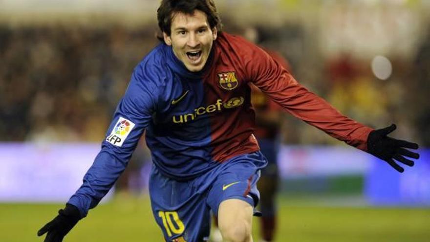 Leo Messi, just després de marcar el gol 5.000, que va donar la victòria al Barça el 2009 a Santander