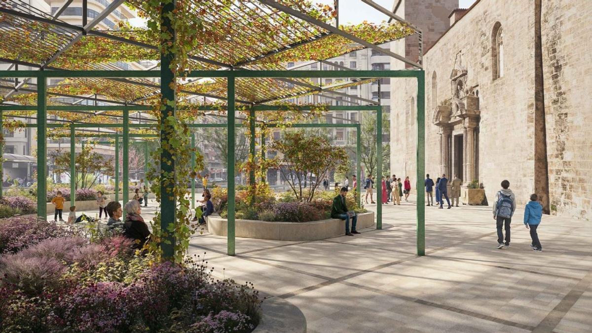 Figuración de la futura plaza de San Agustín de València.
