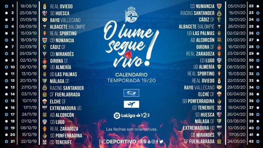 Calendario del Deportivo.