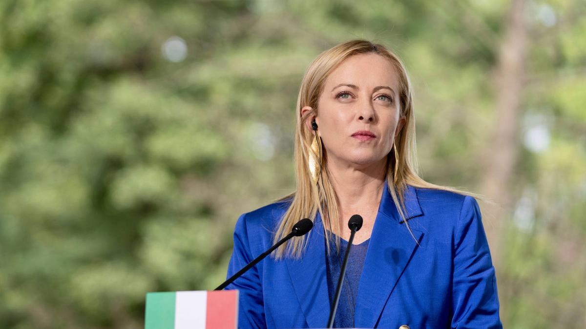 La primera ministra italiana, Giorgia Meloni, este miércoles durante una visita a Varsovia.