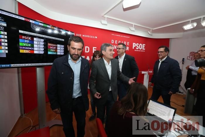 Así fue la noche electoral en la sede del PSOE en la Región de Murcia