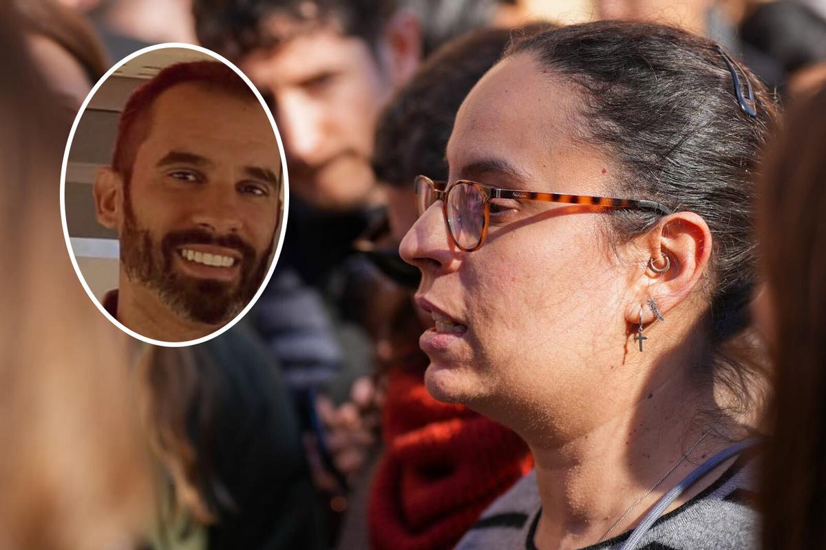María del Mar Fadón y su marido, Javier, han atendido a los medios para denunciar la falta de información sobre uno de los tripulantes del Alvia, Agustín Fadón, de 39 años.