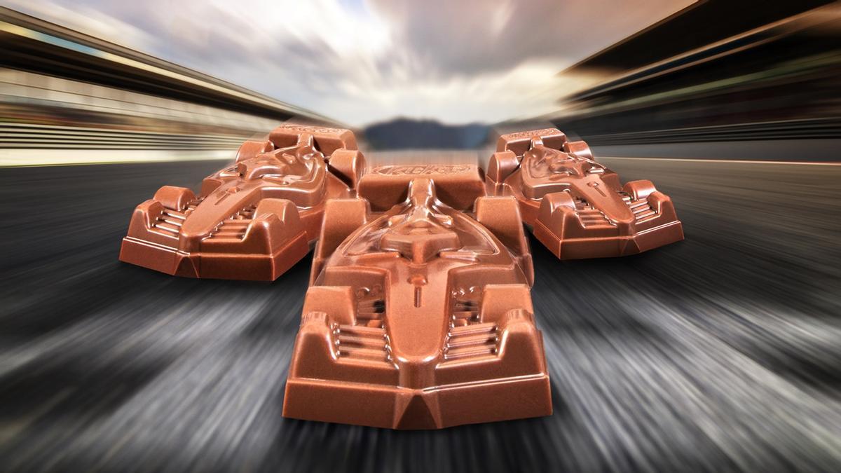 El mini monoplaza de F1 de chocolate