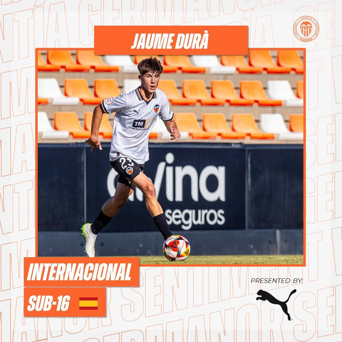 Jaume Durà es internacional Sub16 y ya ha jugado ya con el Valencia Mestalla