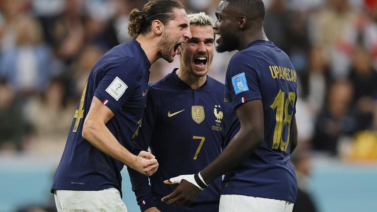 Celebració dels jugadors francesos