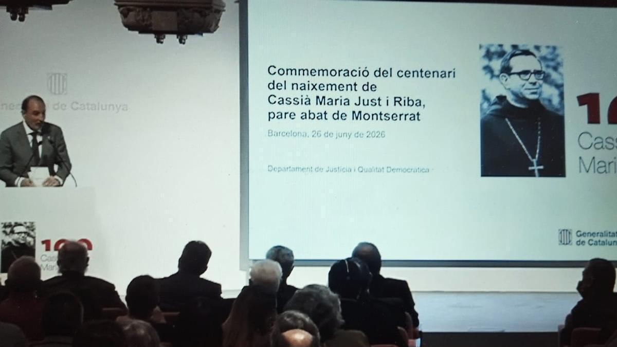Parlament del conseller de Justícia, Ramon Espadaler, en l'acte del centenari de Cassià Just