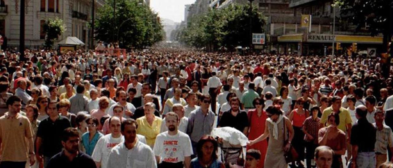 Manifestación en repulsa del asesinato de Miguel Ángel Blanco