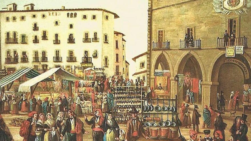 Il·lustració de la plaça a començament del segle XIX