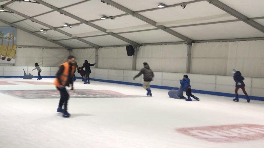 La pista de hielo de la plaza de EspaÃ±a.