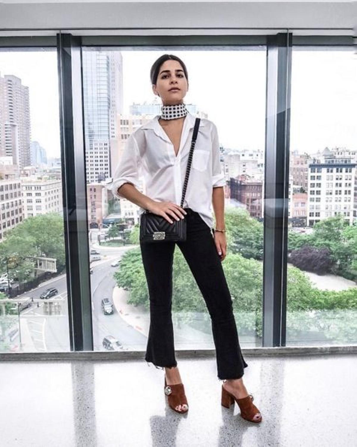 El look de cuadros de Lainy Hedaya