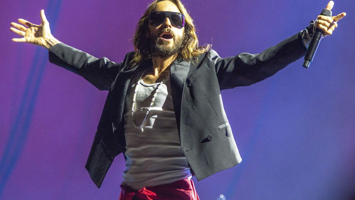 Jared Leto, durante el concierto de Thirty Seconds to Mars en el Parc del Forum.