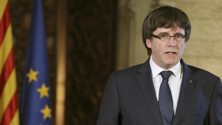 Carles Puigdemont, durant el seu discurs.