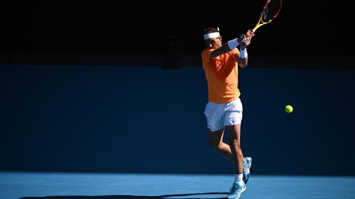 Rafa Nadal, en su primer partido en el Open de Australia.