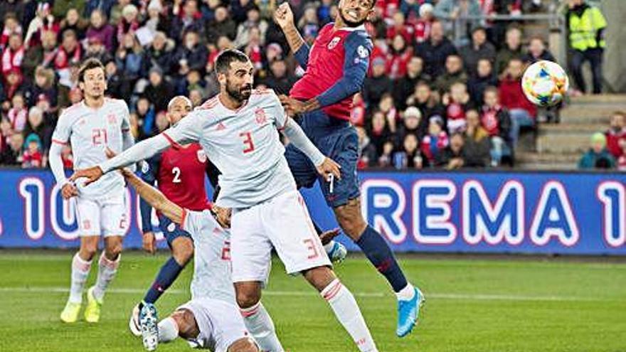 Albiol, el sábado en el partido disputado contra Noruega.