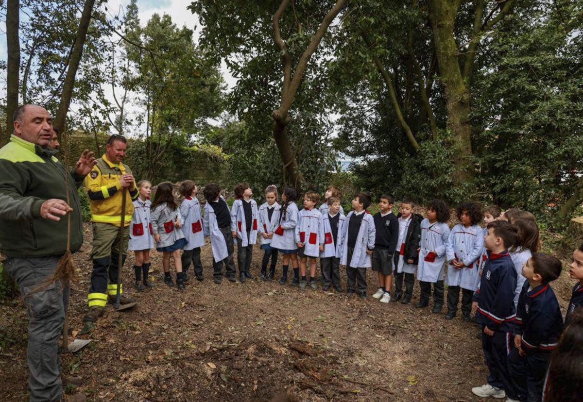 Los técnicos de Medio Rural dirigiéndose a los alumnos. | IÑAKI ABELLA