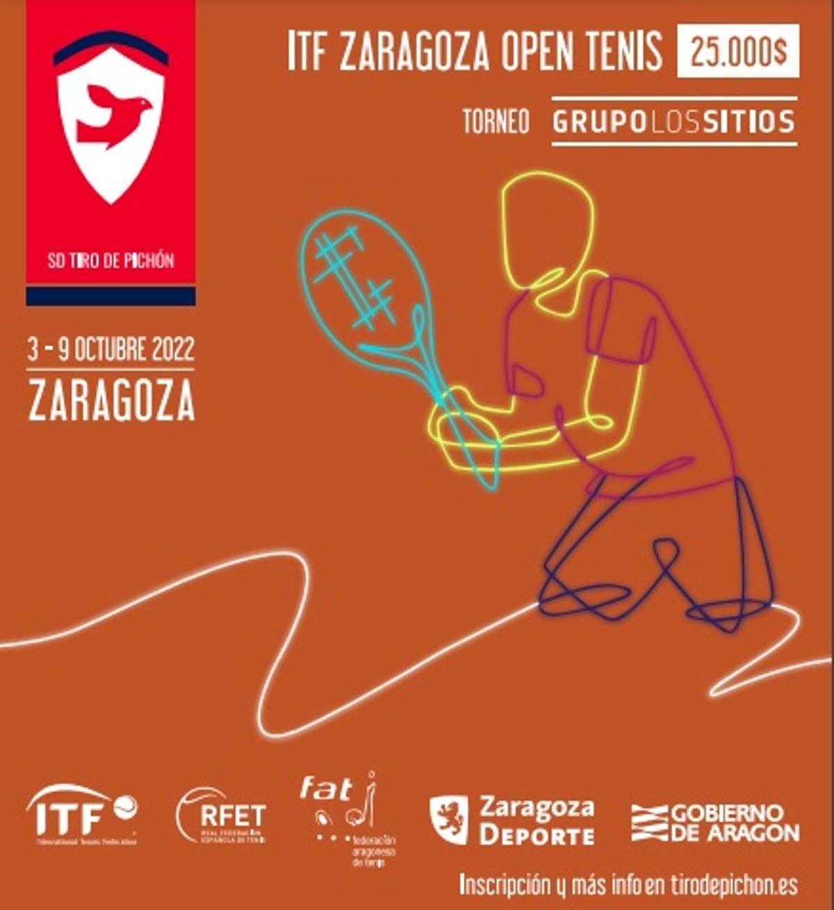 Cartel promocional del ITF Zaragoza Open Tenis
