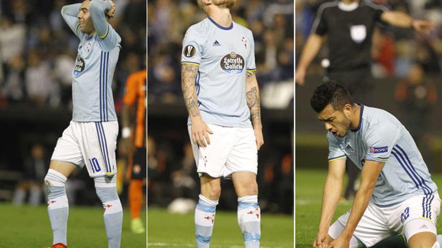 Aspas, Guidetti y Cabral, ante el Shakhtar. // R. Grobas