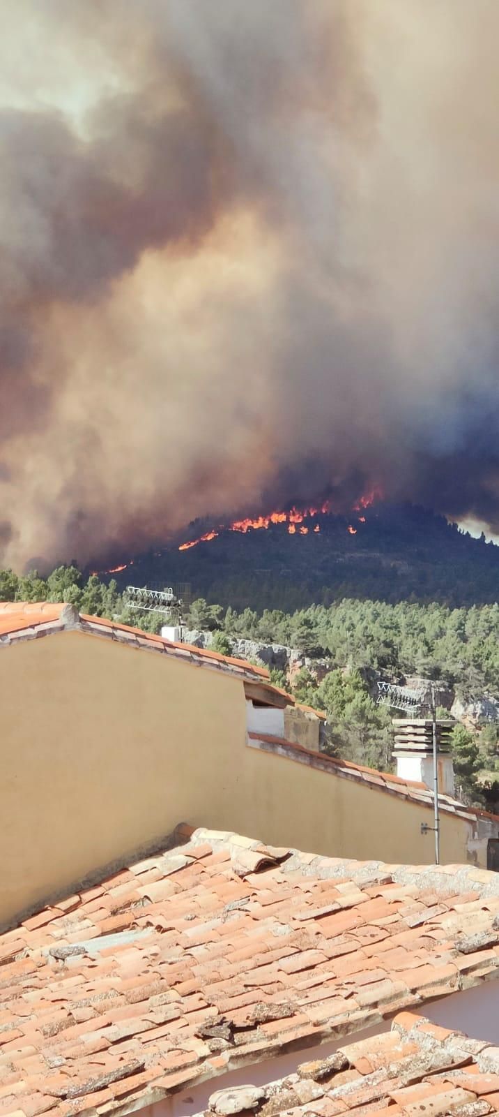 Incendio forestal en Villanueva de Viver