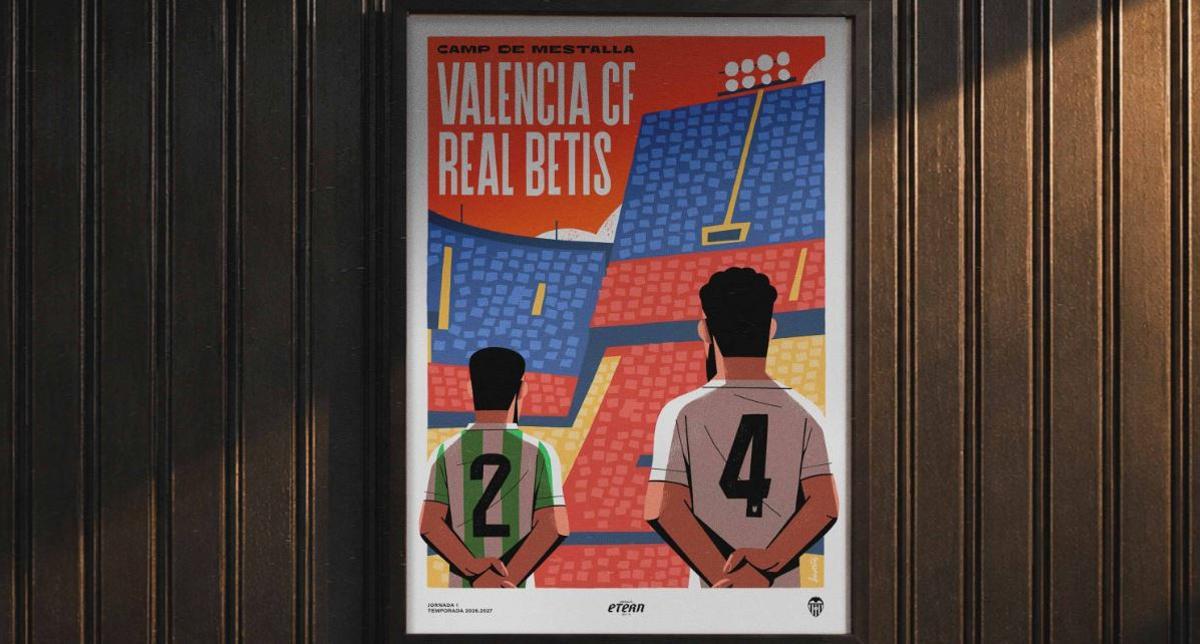 Este es el cartel conmemorativo del Valencia - Betis