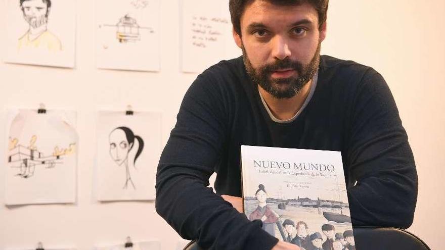 El ilustrador Borja López, coautor de &#039;Nuevo mundo&#039;, este martes en su estudio.