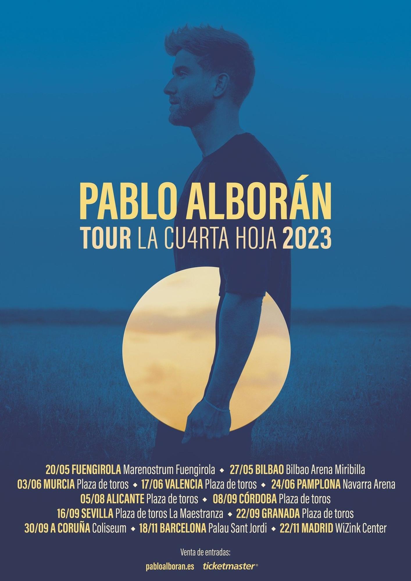 El cartel oficial de la gira de Pablo Alborán