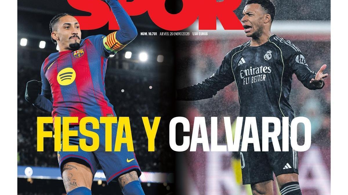 La portada de SPORT de hoy jueves, 29 de enero de 2026